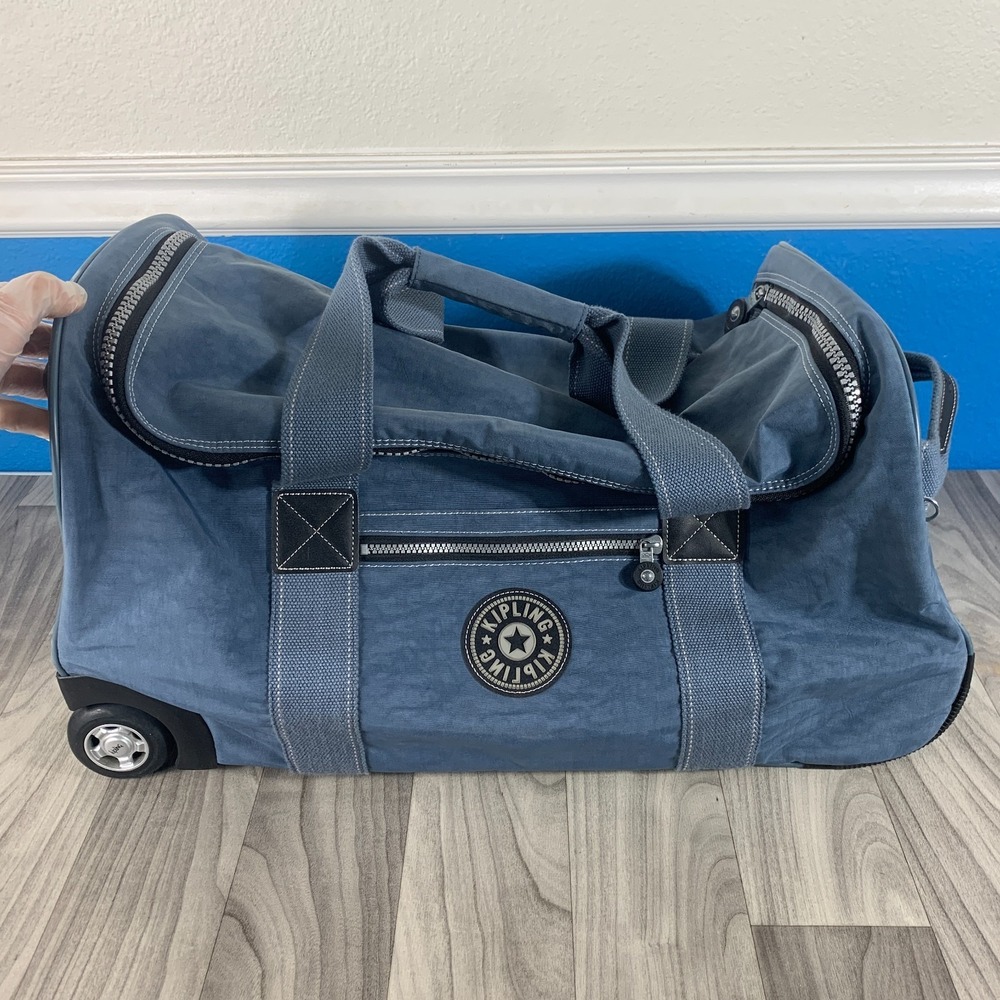 Kipling Suitcase Black Wheeled Rolling Luggage Duffle Bag Medium 22" Canvas